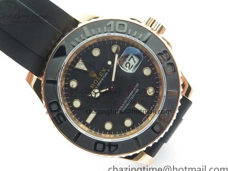 MiroTime 0308 Yacht-Master 116655 RG Wrapped D1F 1:1 Best Edition Black Ceramic Bezel 904L Steel on Oysterflex Rubber Strap A Fashionable 3060